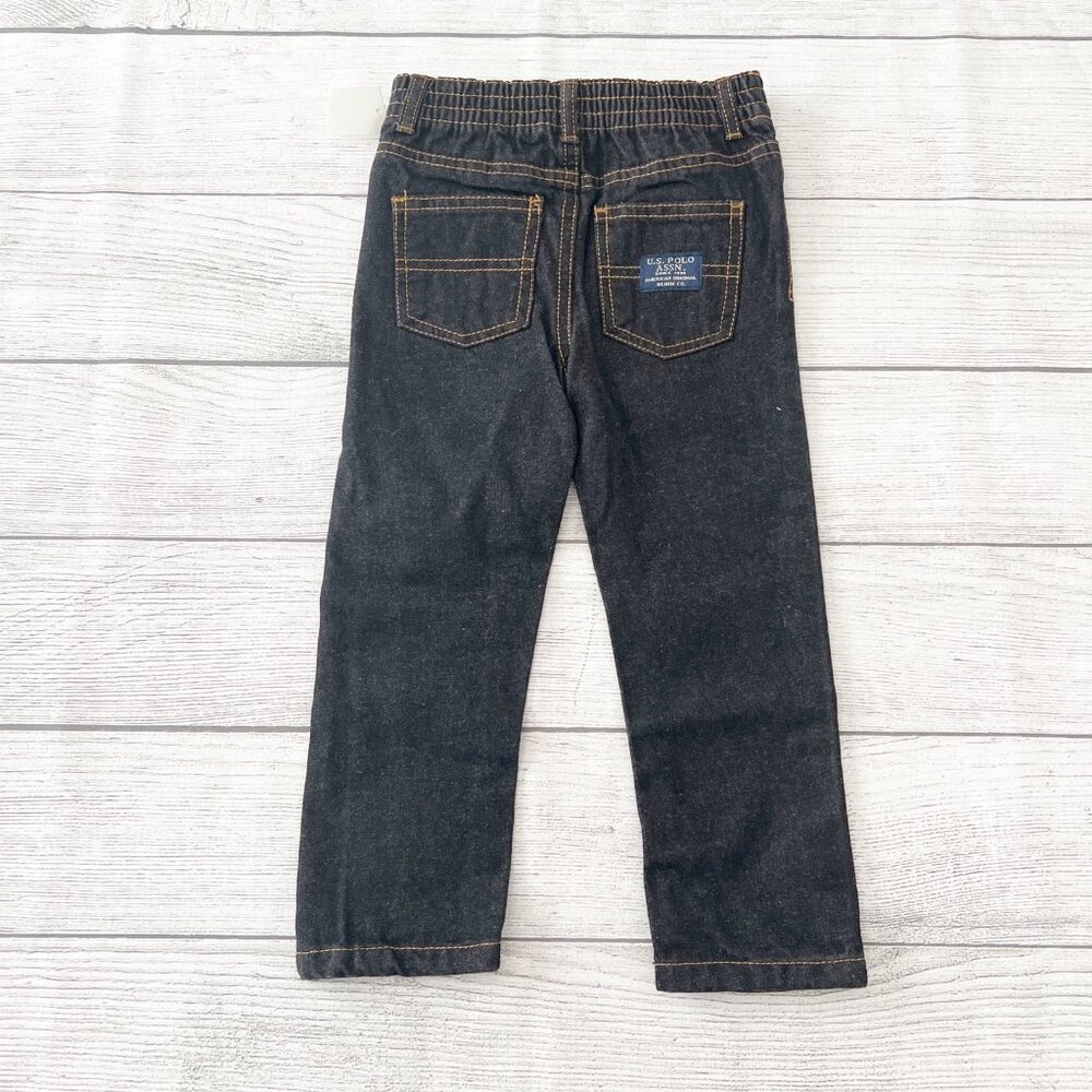 U.S. Polo Assn. Toddler Boy Dark Wash Jeans Straight Leg Denim Pants NWT 3T - Picture 3 of 3